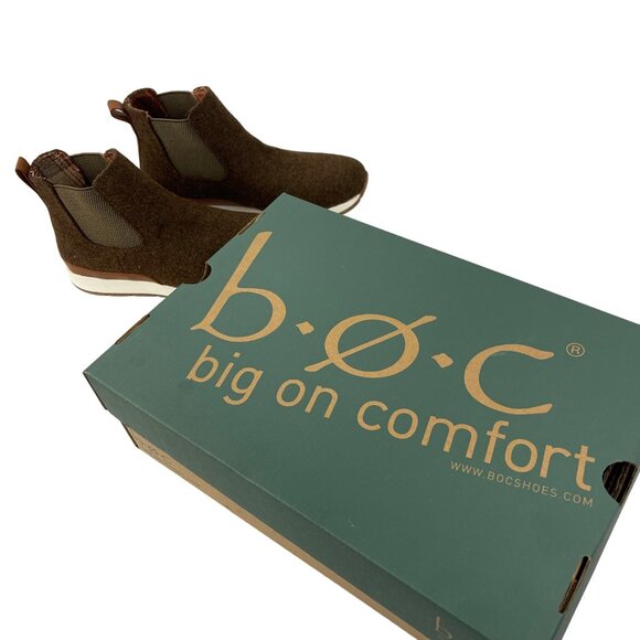 B.O.C. Kara Brown Wool Combo Fabric Womens Slip-On Boots Size 6 M Comfort Casual - Picture 2 of 5